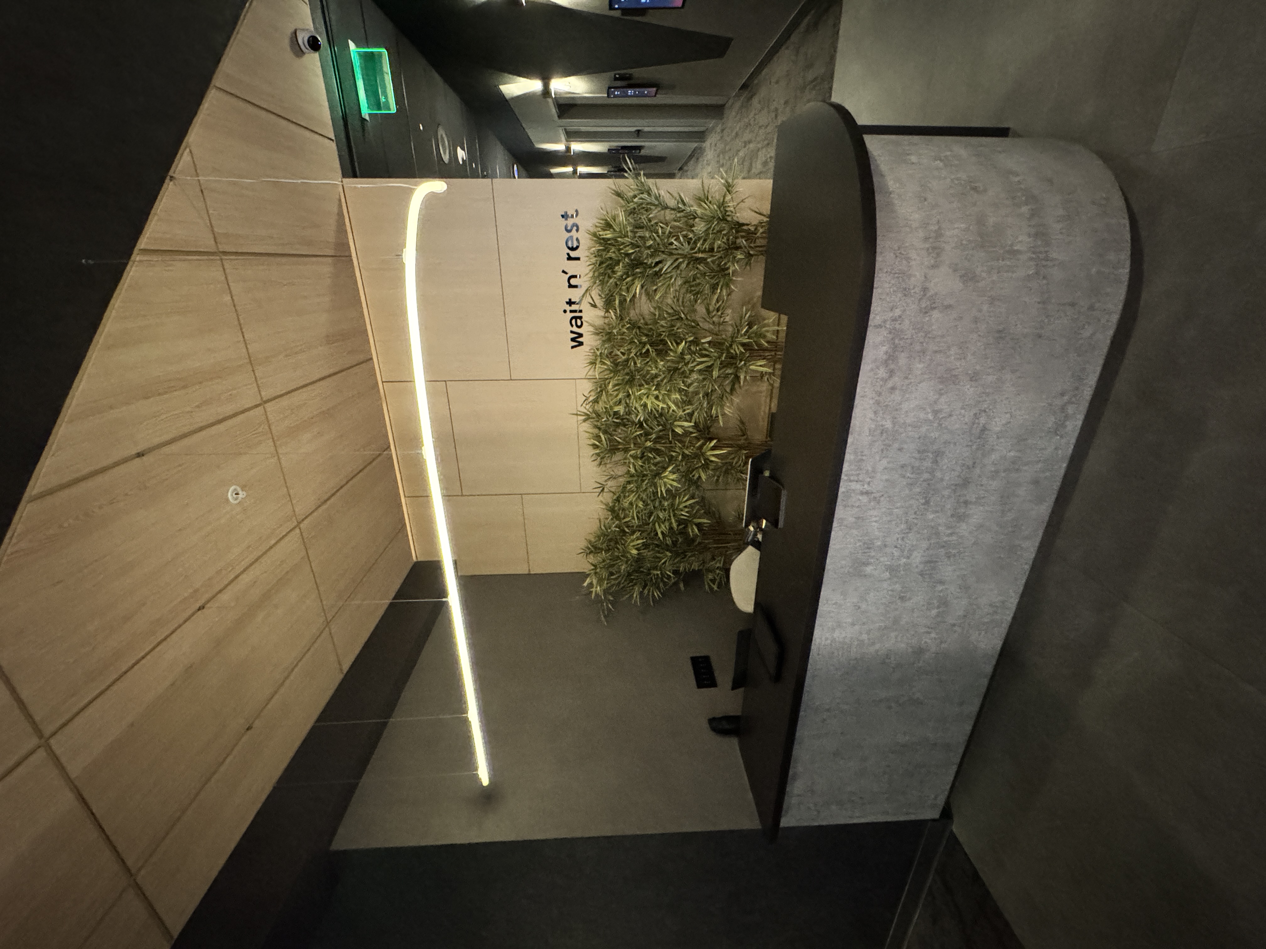 Wait 'n Rest pod exterior at Miami International Airport